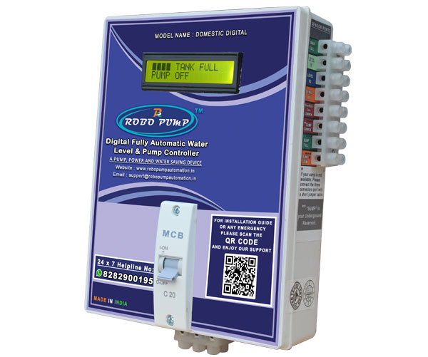 automatic water level and pump controller for domestic users digital model