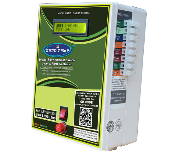 automatic water level and pump controller for single phase starter supported digital model